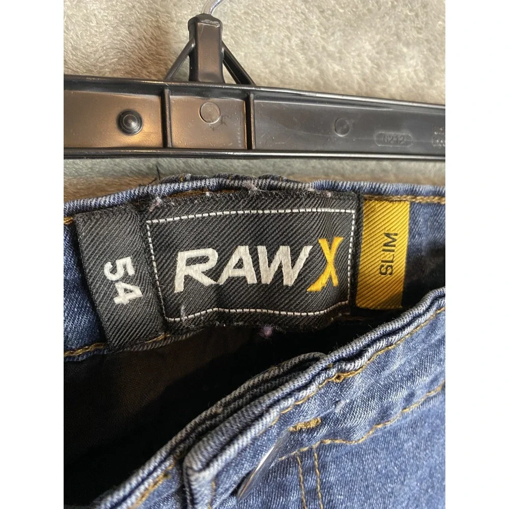 RAW X Slim Jeans 54 Blue Denim Distressed Pants